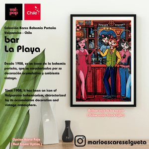 Val-Pop Ilustraciones - Colección Bares Bohemia Porteña : Bar El Playa