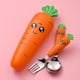 thumbnail image 1 of 1pc/1set Creative Cartoon Carrot Tableware, Children's Fork Spoon With Handle, Portable Children's Tableware, For Toddlers Kids, 1 of 3