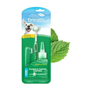 Kit De Cuidado Bucal Para Perros Tropiclean Fresh Breath, Cepillo De Dientes Y Pasta