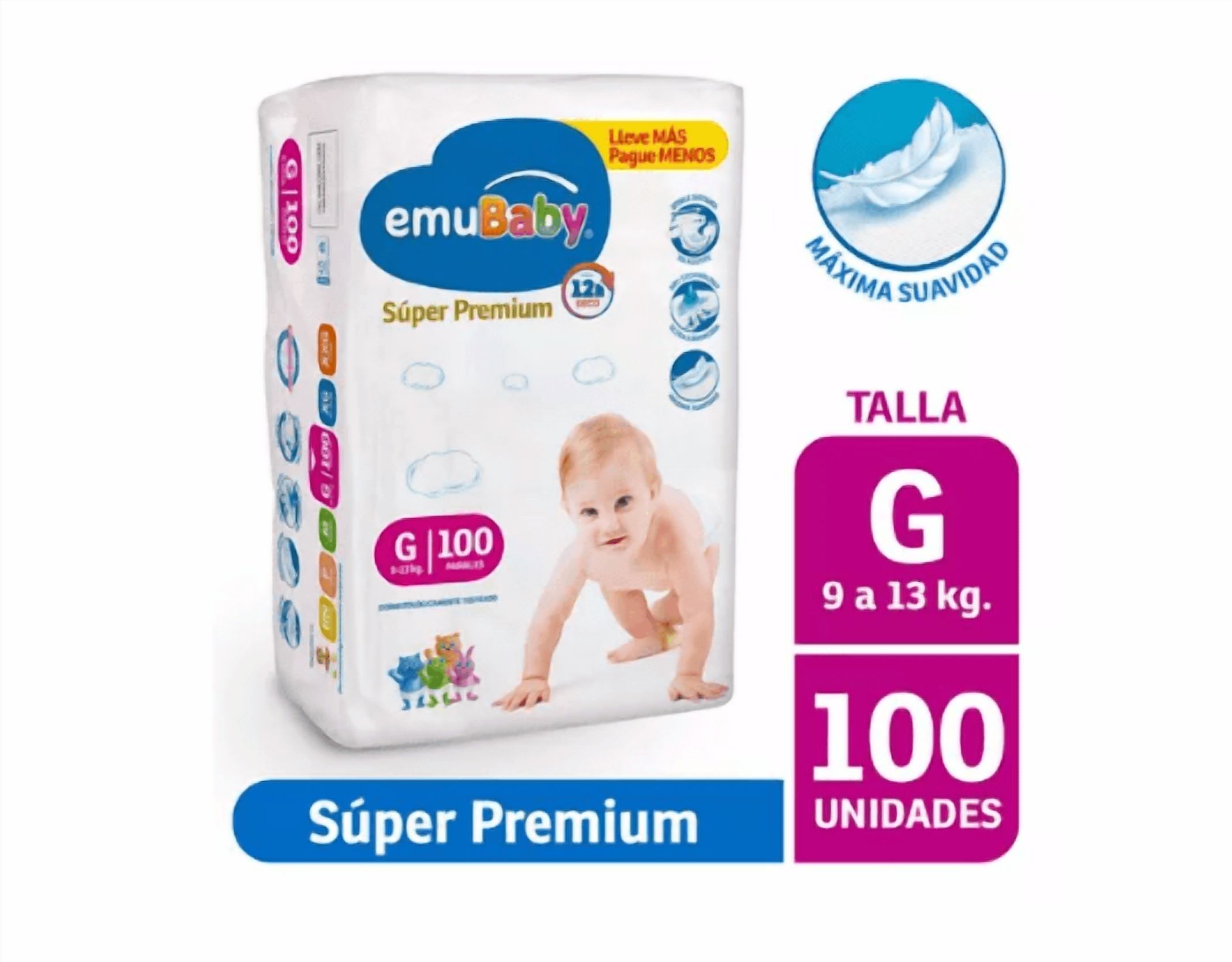 Pañal Emubaby Super Premium G, 100 Un