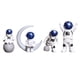 thumbnail image 4 of 4x lindo astronauti estatua modelo resina ornamento pequeña sala estante librería chimenea astronauti estatuilla escultura decoración para hogar niños , Blanco azul, 4 of 5