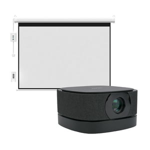 Proyector Portatil Lumix 9000Lm + Telón Electrico 100"" Levo