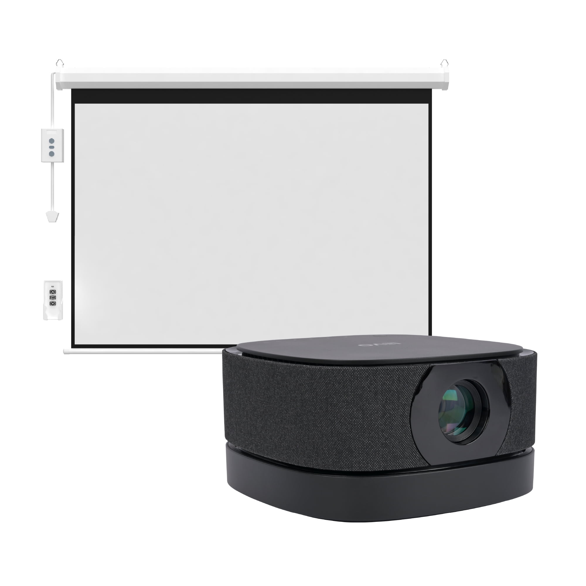 Proyector Portatil Lumix 9000lm + Telón Electrico 100" Levo