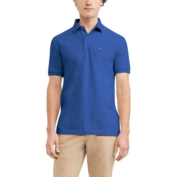 Polo Tommy Hilfiger de manga corta de algodón piqué azul M