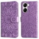 thumbnail image 1 of Funda tipo cartera FOXDOCK para Xiaomi Poco X7 Pro , diseño girasol en relieve, cuero PU, cierre magnético, soporte y tarjetero, 1 of 5