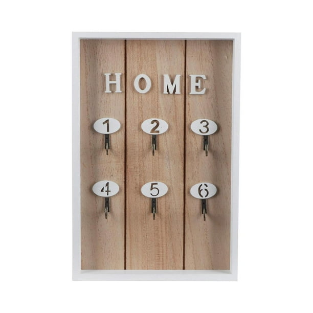 Porta Llave De Madera Cuadro Colgador Decorativo Para Llaves cafe