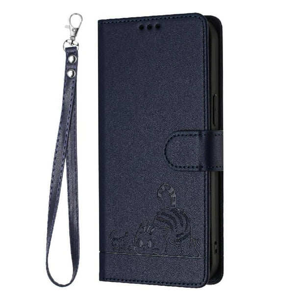 Funda tipo cartera FOXDOCK para Samsung Galaxy Xcover 5 con soporte, ranuras, RFID, diseño de gato