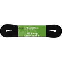 Elástico Trenzado Dritz 9531B, 3/8 Pulgadas X 6 Yardas, Negro