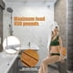 thumbnail image 3 of Asiento de ducha plegable montado en la pared, madera de teca 316, acero inoxidable, 3 of 7
