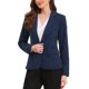 thumbnail image 4 of INSPIRE CHIC Blazers para Mujeres Regreso a Clases Conjunto de Maestra Casual de Negocios Chaquetas de Traje de Oficina de Trabajo de Un Botón Frontal de Manga Larga con Hombreras XS Azul Oscuro, 4 of 6