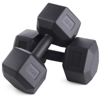 Genérico - Mancuernas 10Kg Hexagonales Pvc Pesas Set X2 Gris