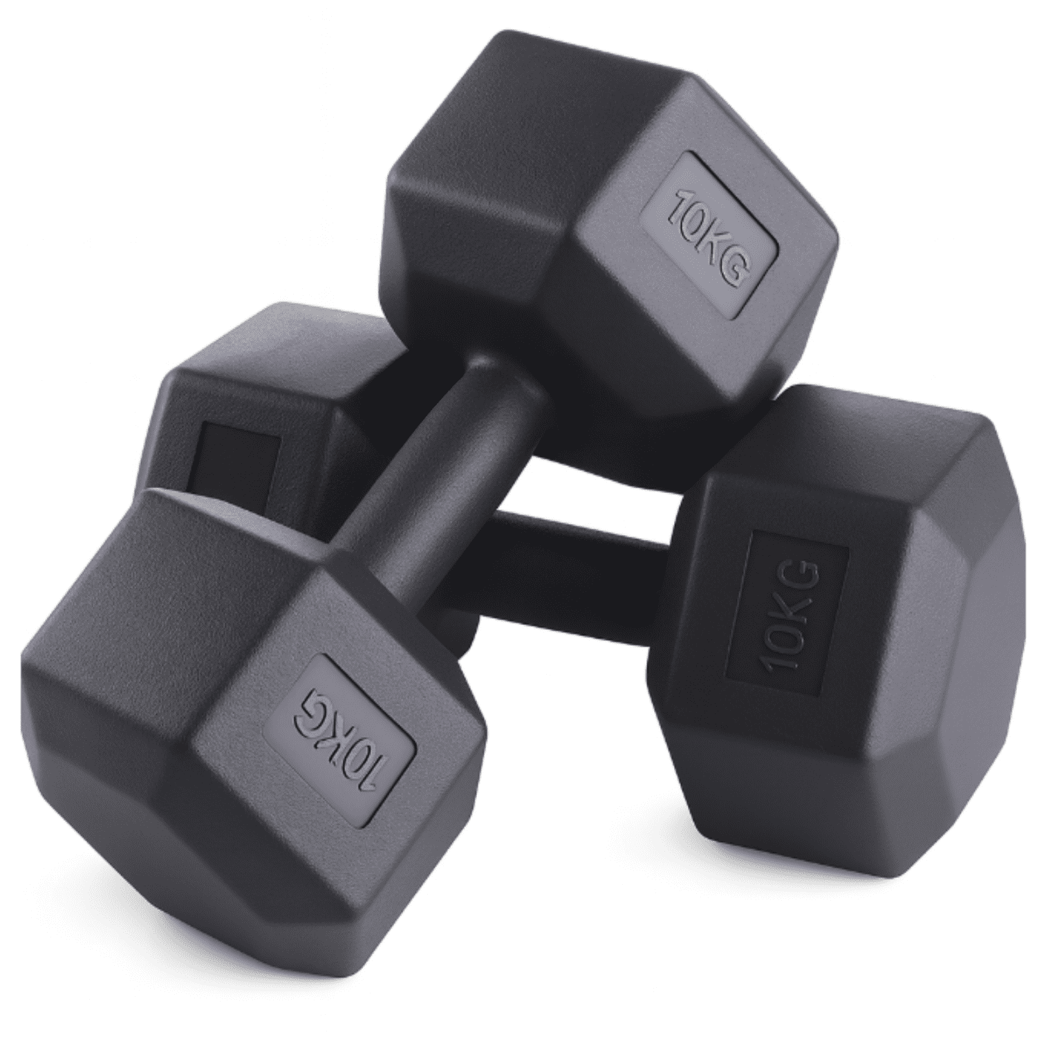 Genérico - Mancuernas 10kg Hexagonales Pvc Pesas Set X2 Gris