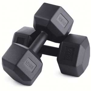 Genérico - Mancuernas 10Kg Hexagonales Pvc Pesas Set X2 Gris