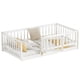 thumbnail image 3 of Twin Size Floor Bed, Montessori Floor Bed with Fence and Door, Kids Montessori Bed Twin Size, Wood Montessori Floor Bed for Kids, Girls, Boys(Twin White), 3 of 3
