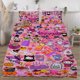 thumbnail image 1 of Halloween Hello_Kitty_ Quilt Set FullSoft Lightweight Quilts Quilted Bedspreads3 Pieces Set Queen SizeColorful Cartoon Print All Season 173*218CM, 1 of 5