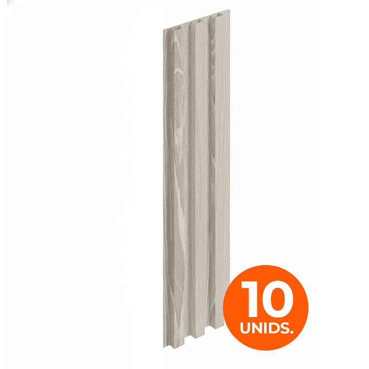 Doer - Wall Panel Wpc Decorativo Gris Ártico, 240x16, 22mm, Caja 10 Unids.