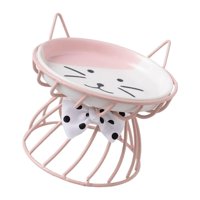 Ioensy - Cuenco De Cerámica Para Mascotas, Cuenco De Agua Para Alimentos Para Mascotas, Comedero Elevado Para Gatos, Cuenco Para Perros Y Gatos, Rosa