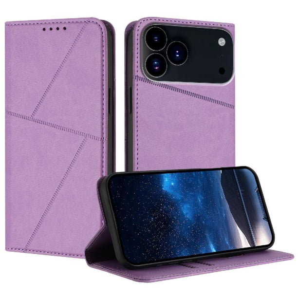 Funda Cartera Magnética para iPhone 17 Pro Max Protección Antichoque con Ranuras Morado