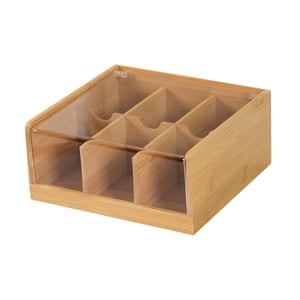 Bothyi - Organizador De Bolsitas De Té De Bambú Resistente Con Compartimentos Para Buffet, Restaurante, Hogar, 6 Rejillas
