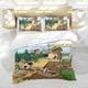 thumbnail image 5 of El Show del Oso Yogi Conjunto de sábanas temático, trío de piezas, cómodo y amigable con la piel, diseño único, regalo de decoración para el hogar para familiares, amigos y fans, 90 cm * 190 cm, 5 of 6