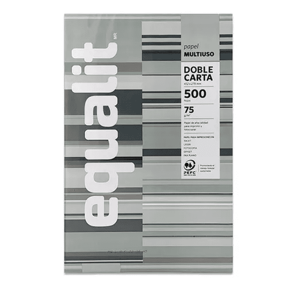 Papel Carta Resma Equalit Multifuncion 500 Hojas 75gr Blanco