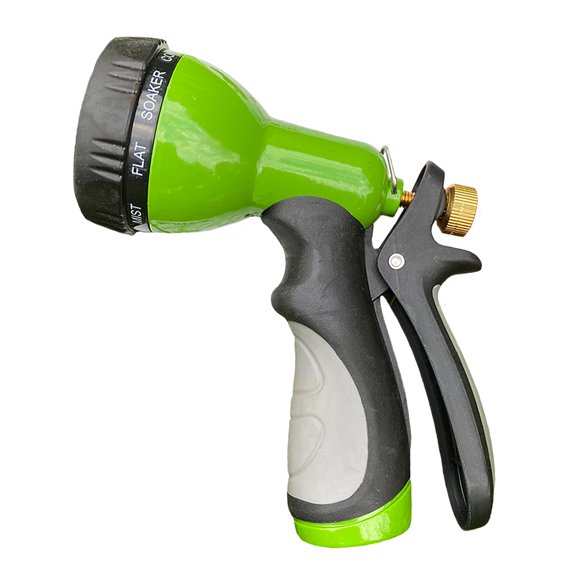 Boquilla de manguera ergonómica Valve Rugg Vibrant con 9 patrones, color verde
