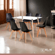 thumbnail image 2 of Comedor Mesa de Vidrio Rectangular 120x80 + 6 Sillas Tulip Negras, 2 of 8