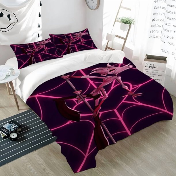 3pcs Hazelpin Hotel Angel Pink Print Bedding Set | 100% Polyester Soft Skin-Friendly