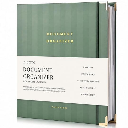 Organizador De Documentos Zicoto 13 X 11,22 Cm 8 Bolsillos
