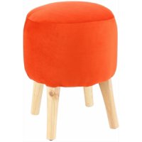 Máxima Design - Pouf Bird Naranjo Felpa 35X35X45 Cm