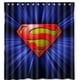 thumbnail image 1 of Cortina de ducha moderna con el logotipo de Superman, juego de cortinas de baño con ganchos, tamaño 66 x 72 pulgadas, 1 of 3
