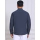 thumbnail image 3 of INSPIRE CHIC Camisa de Negocios de Lino de Color Sólido con Cuello Mao y Mangas Largas para Hombre, Talla 2XL, Azul Oscuro, 3 of 5