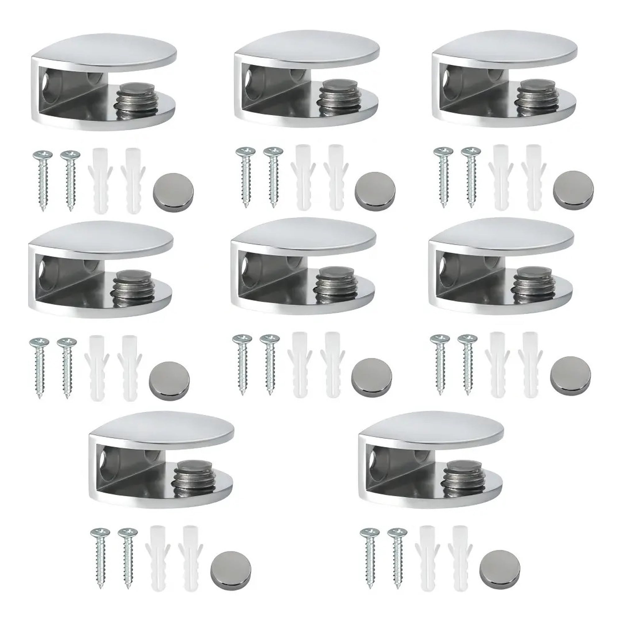 Genérica - 12 Set Soporte Metálico Acrílico Publicidad Mostrador Vidrio Para 3mm-8mm
