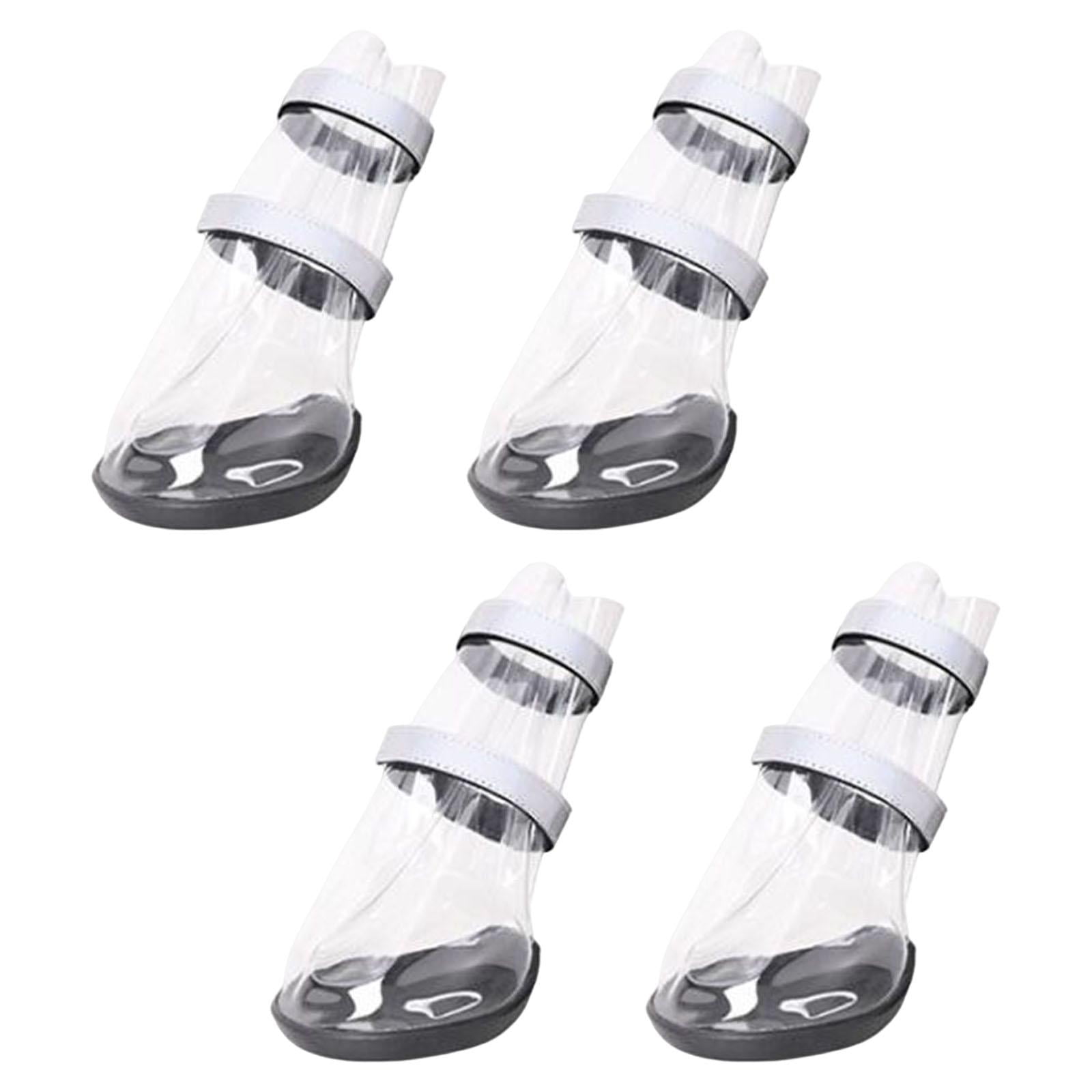 4x Zapatos Para Perros Botas De Lluvia Impermeables Calzado Antideslizante Para Gatos Pequeños Perros 19cmx13cmx7cm
