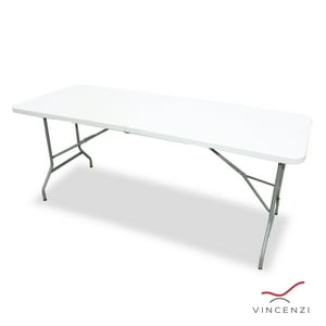 Vincenzi - Mesa Plegable Tipo Maleta Blanca
