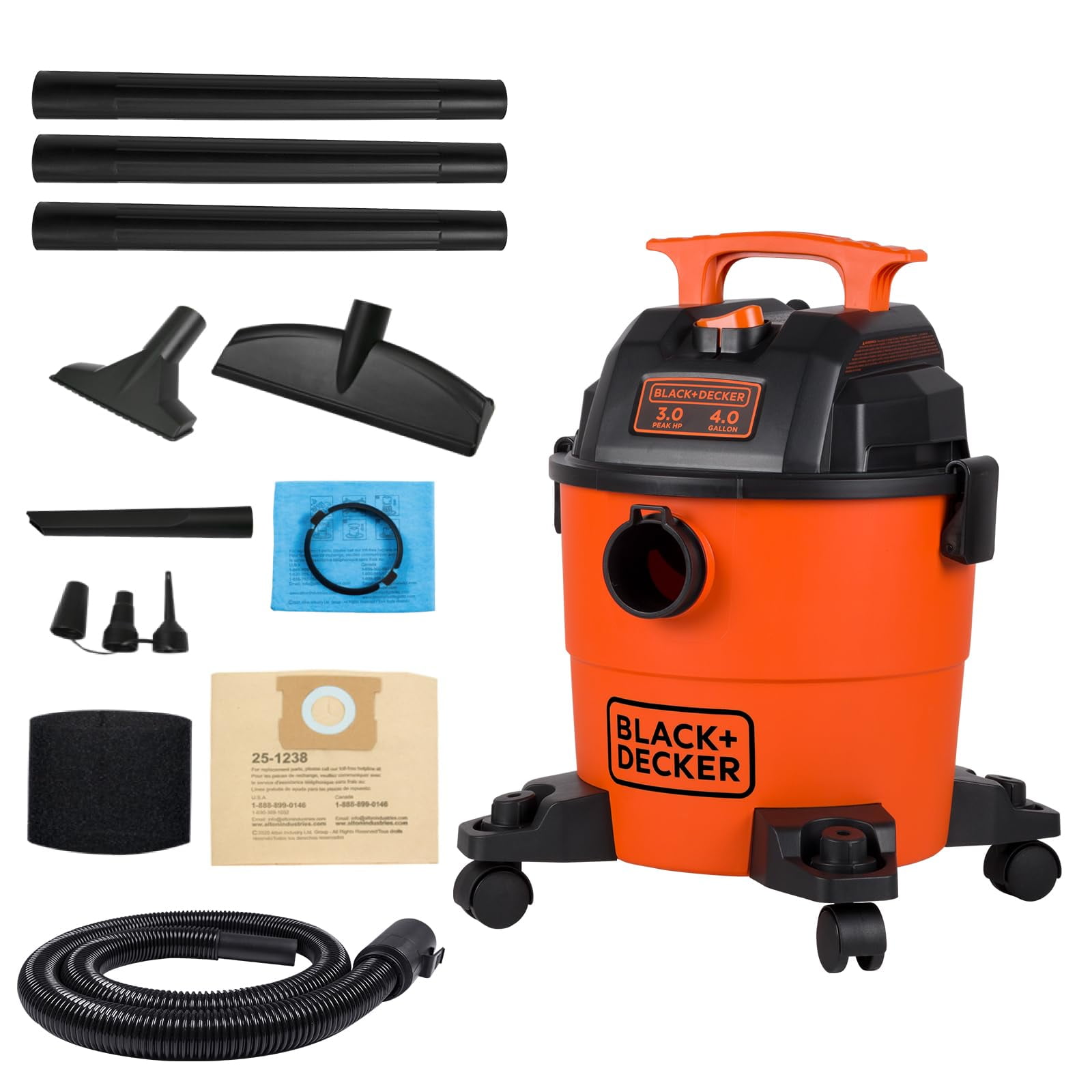 Aspirador De Taller Black+decker Bdxv18301p-4a, 15 L, Húmedo Y Seco, 3 Hp