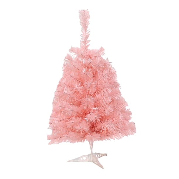 de Navidad rosa de 24 pulgadas con soporte para montar, pequeño Premium para oficina, hogar, centro comercial, decoración de escena