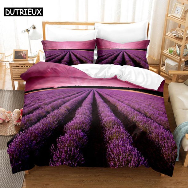 v870 Bed Sheets Purple Bedding Set Linens Duvet Cover Bed Quilt Pillow Case Comforter Lavender Butterfly Double Full King Queen Twin Single 3-Piece Bedding Set (1 Duvet Cover + 2 Pillow Shams) Bed She