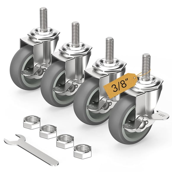 Caster Wheels Locking 7 62 Cm Juego De 4 Unidades Para Carro Color Gris