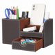 thumbnail image 1 of Organizador de escritorio KINGFOM 21,5 × 10,5 × 12,3 cm Marrón, 1 of 9