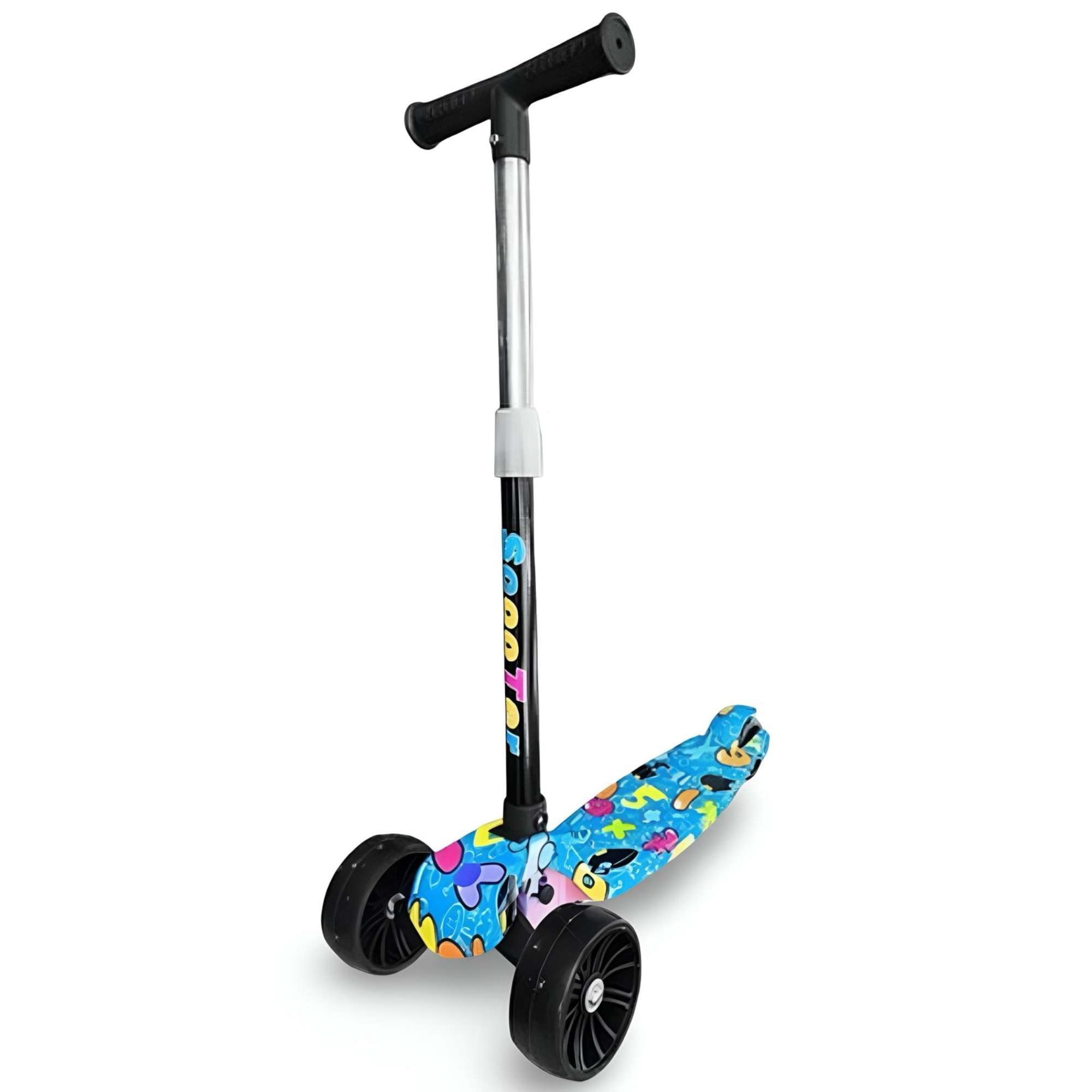 Genérico - Scooter Colorido Infantil De 3 Ruedas Con Luces + Kit De Protección Azul