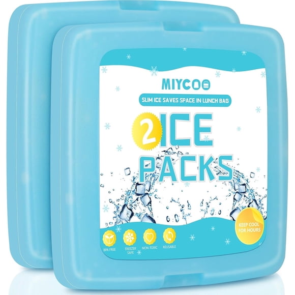 Packs de hielo MIYCOO, 2 unidades, 5 x 0,7 x 5,3 pulgadas