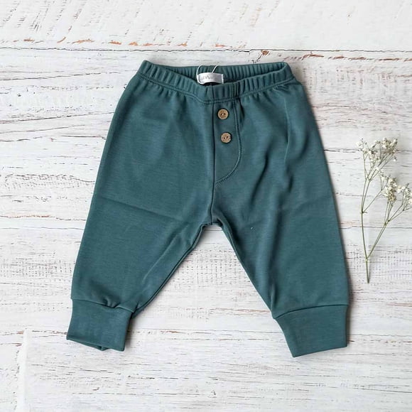 Pantalón Dinos Petroleo Algodón Pima - Talla 0-3 meses
