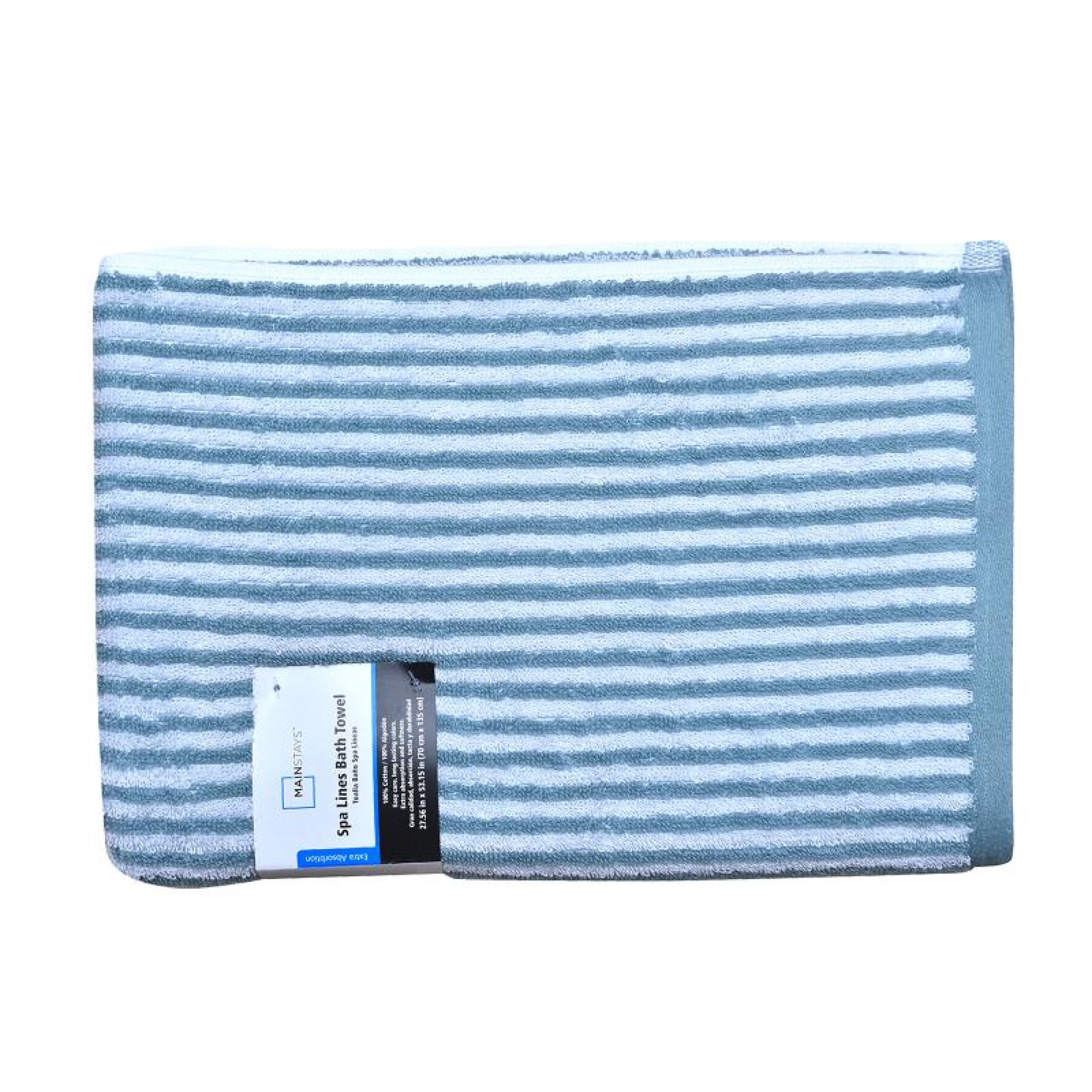 Toalla de Baño Spa Lineas Azul 70x135cm 100% Algodón