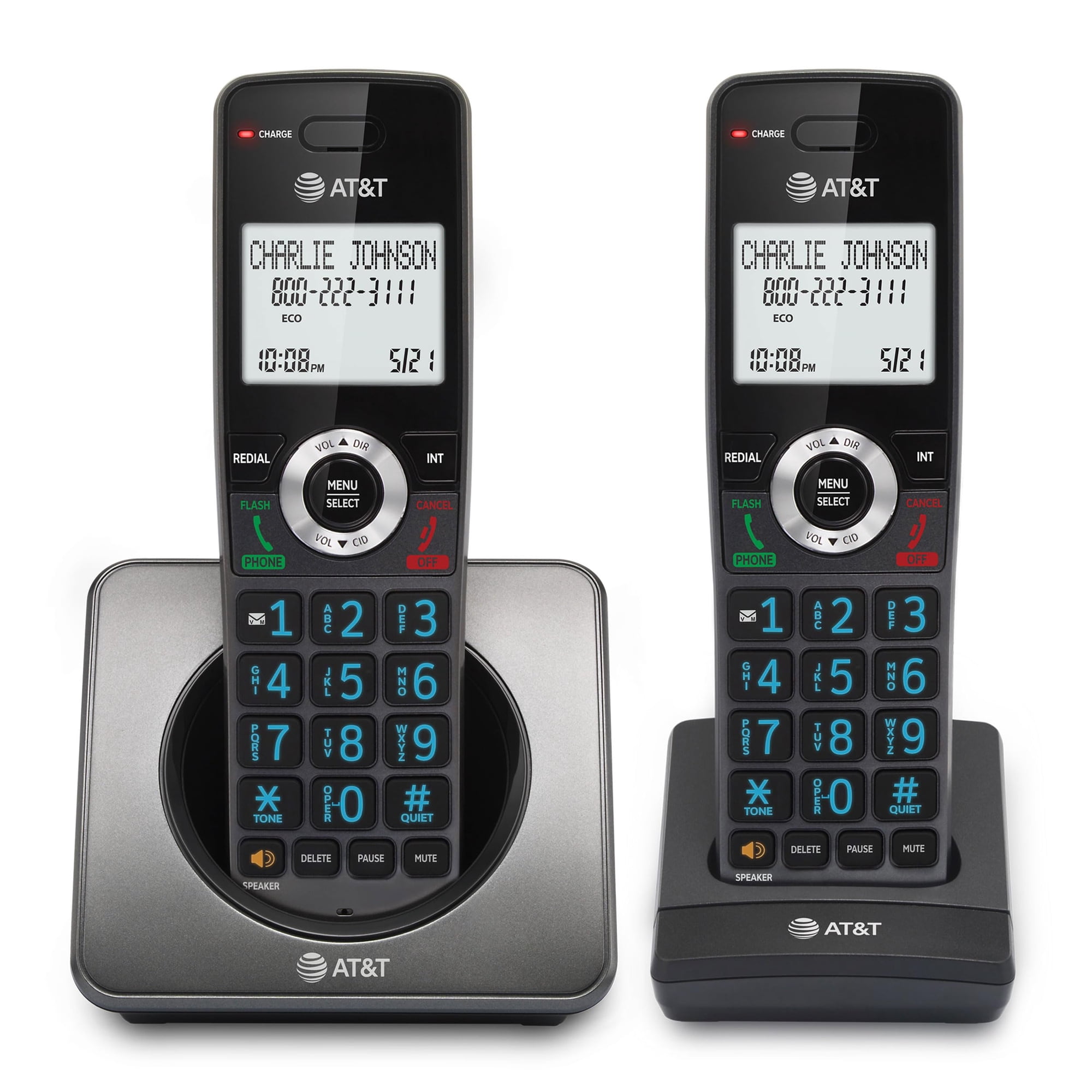 Teléfono Residencial Inalámbrico At&t Gl2101-2 Dect 6.0 De 2 Teléfonos Con Bloqueo De Llamadas