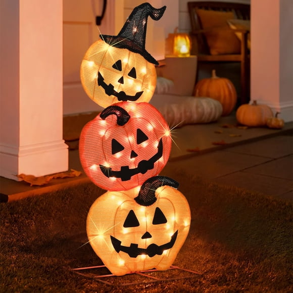 Calabazas de Halloween iluminadas SUNNYPARK, 99 cm, LED preiluminadas