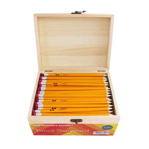 Lápices S & E TEACHER'S EDITION 220 con estuche de madera n.º 2 HB