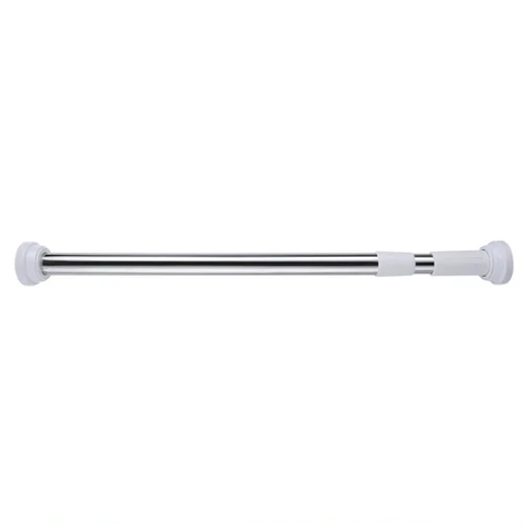 Genérico - Barra Extensible 110-200Cms Cortina De Ducha Acero Cromada Color Gris