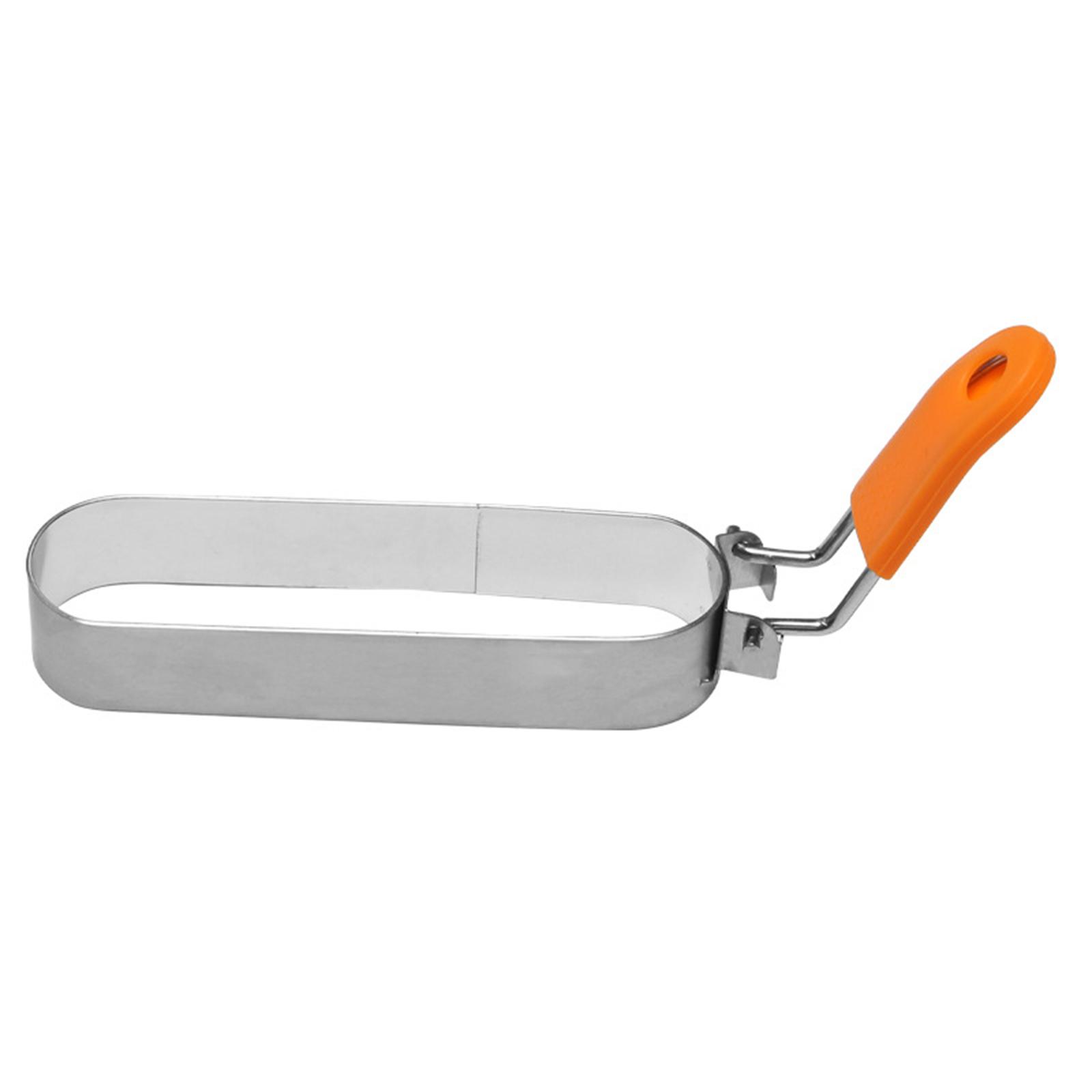 Magideal - Anillo Para Huevos Para Plancha, Molde Para Panqueques Con Mango, Anillo Para Crumpet, Utensilio De Cocina Para Panadería, Cafetería, Postres, Sándwic 15 Cm X 65 Cm Naranja