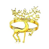 Magideal - Servilleteros Navideños De Ciervo, Decoraciones De Mesa, Decoración Del Hogar De Metal, Servilleteros De Reno Para Aniversario, Cocina, Cumpleaños, 6 Oro